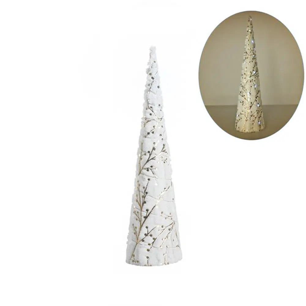 761040_001.webp Plush cone, jelka, plišana, bela, 60cm - Slika 1