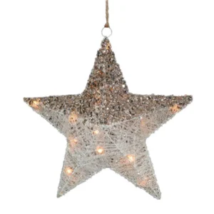 Tinsel S, zvezda, sa LED sijalicama, 40cm
