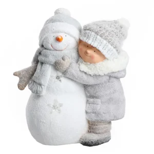 Willy, novogodišnja dekoracija, dečak i Sneško Belić, 42cm