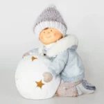 Willy, novogodišnja dekoracija, dečak i grudva, 31cm - Slika 2