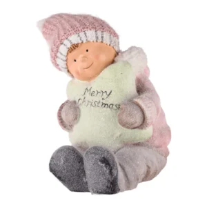 Willy, novogodišnja dekoracija, devojčica i srce, 28cm