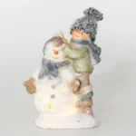 Willy, novogodišnja dekoracija, dečak i Sneško Belić, 16cm - Slika 2