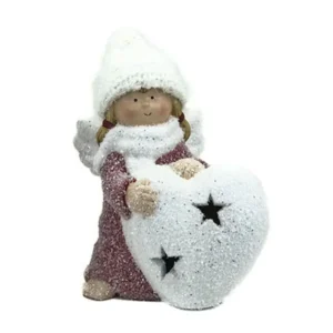 Willy small, novogodišnja dekoracija, devojčica i srce, 15cm