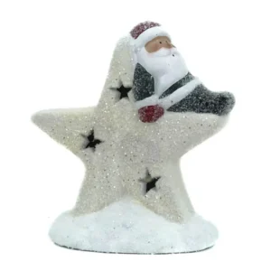 Willy small, novogodišnja dekoracija, Deda Mraz i zvezda, 15cm