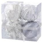 Icy foam, novogodišnja kugla, bela i srebrna, 8cm, 4K - Slika 2