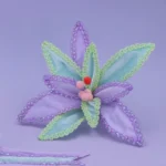 Blossom 20, novogodišnja dekoracija, cvet plišani, pastel mint, 26cm - Slika 3