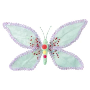 Blossom 20, novogodišnja dekoracija, leptir plišani, pastel mint, 20cm