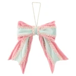 Royal 10, novogodišnja dekoracija, mašna pliš, pastel roze