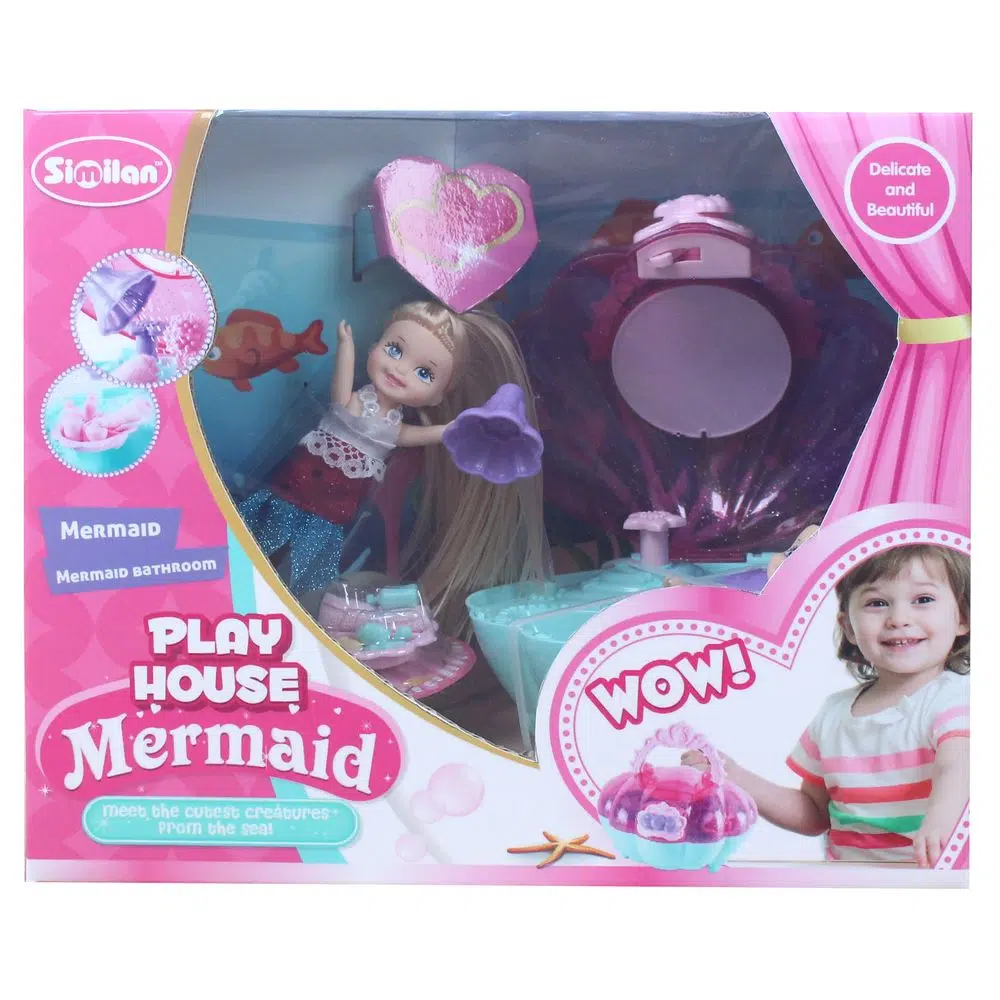 858123_001.webp Boneca, lutka set, sirena, Play house - Slika 1