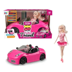 Boneca, lutka set, sportski auto sa zvukom