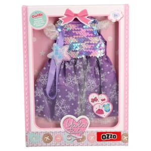 Yala baby, odeća za lutku, haljina, zvezdice, 35cm
