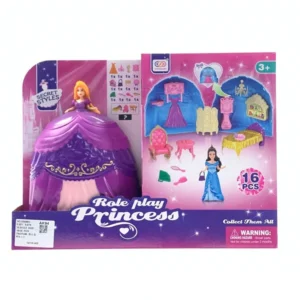Carriage, lutka, set, bal za princeze, ljubičasta haljina