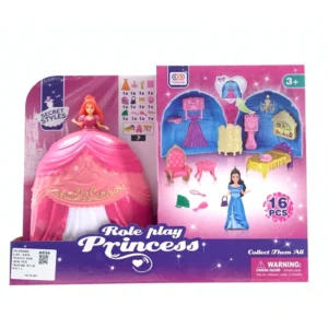 Carriage, lutka, set, bal za princeze, pink haljina