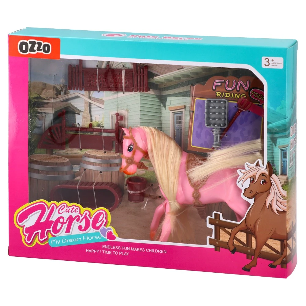 858463_001.webp Happy horse, roze konj , 15x13cm - Slika 1