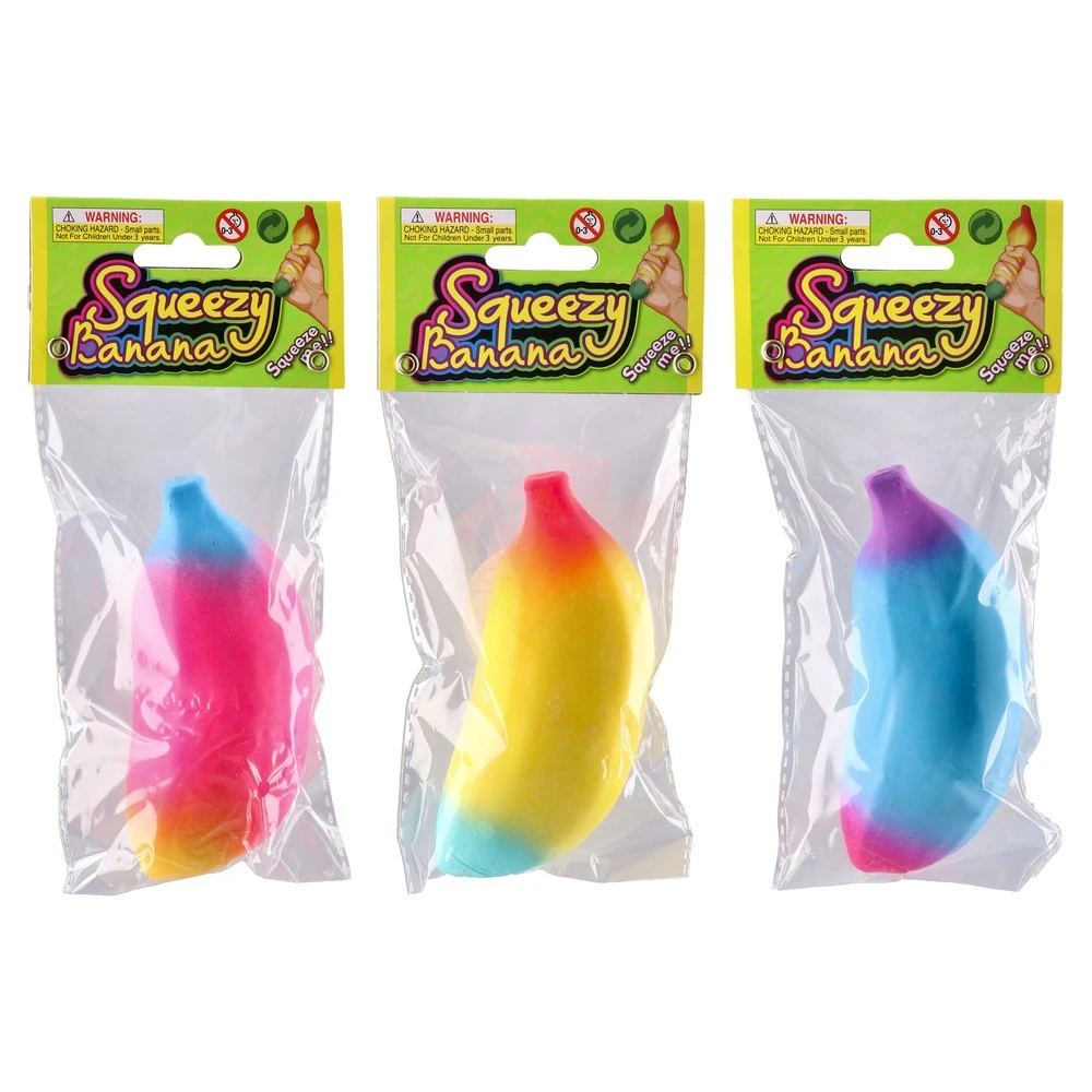 894244_001.webp Squeezy banana, gumena igračka, banana, miks - Slika 1