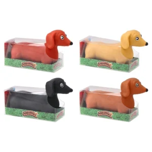 Squeezy dog, gumena igračka, jazavičar, miks