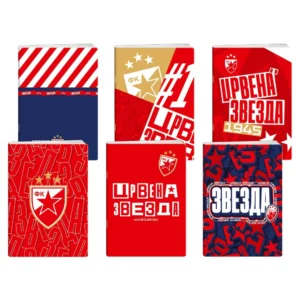 Premium 50, sveska sa UV lakom, 50 listova, Crvena zvezda - odaberite linijaturu